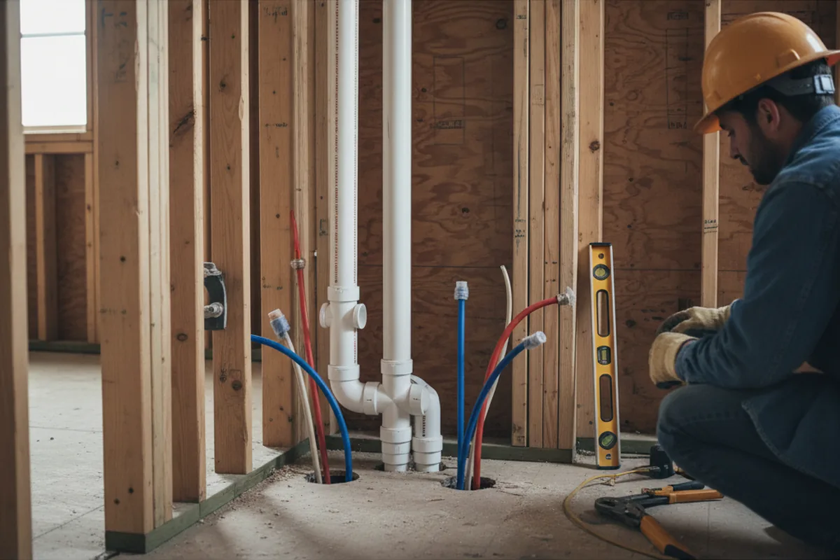 Drain and supply rough-in during Garbage Disposal Repair in Houma